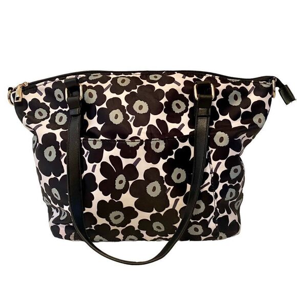 Floral Canvas Bag in Black & Olive Green. Great Pattern. Lightweight & Washable - Picture 1 of 8